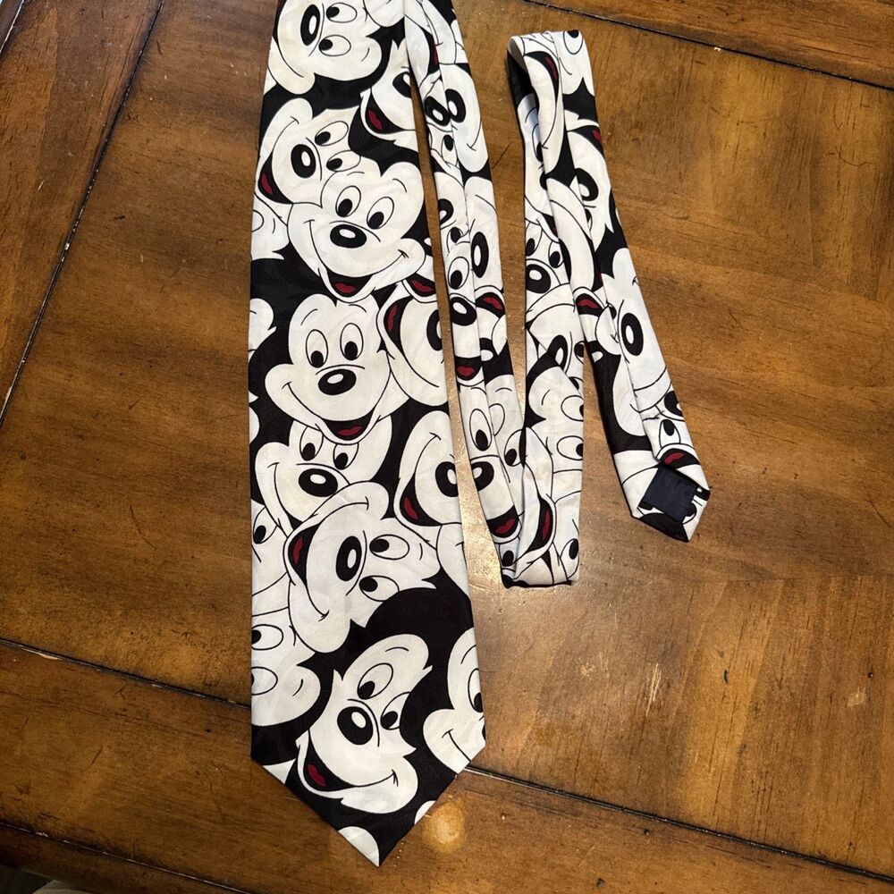 Mickey Mouse Disney Necktie by Balancine Inc Black White Red